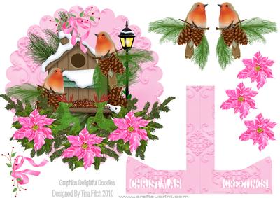Pink Christmas Round & Stand