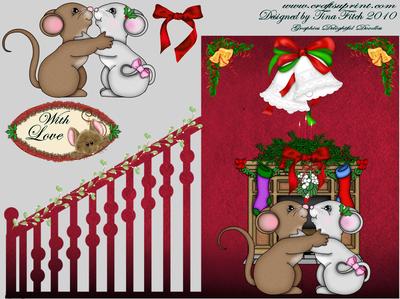 Mouse Christmas Stair Case Card