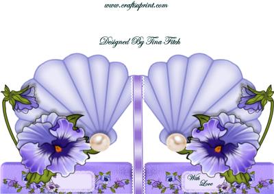 With Love Pansy Scalloped Fan Shaped Card