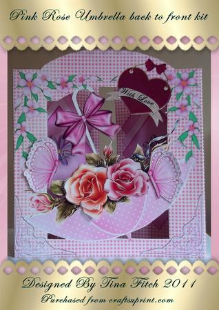 Pink Umbrella Back to Front Card Kit