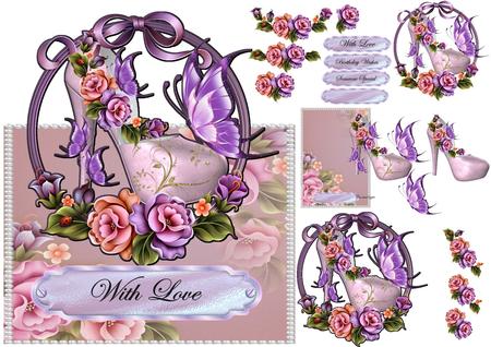Lilac Butterfly Shoe Over the Fold Mini Kit