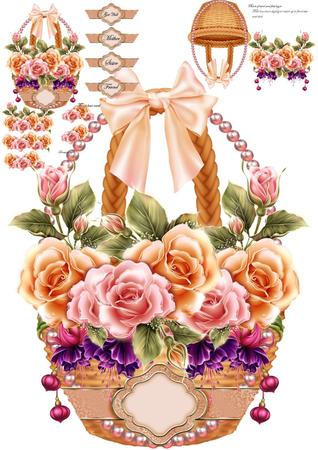 Peach Hanging Floral Basket Mini Kit