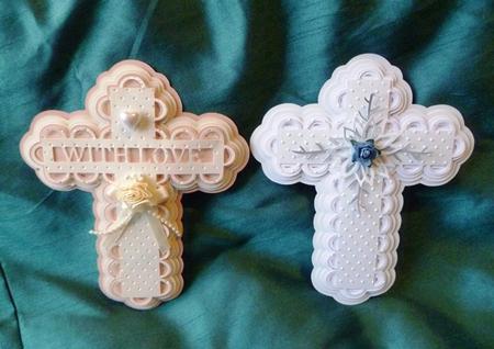 Scalloped Layered Cross Toppers