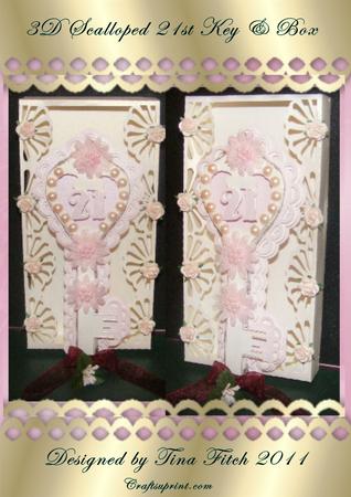 3D Scalloped 21st Key & Box