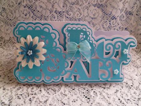 Scalloped Layered Baby Boy Card