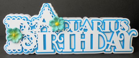 Scalloped Layered Aquarius Birthday Card