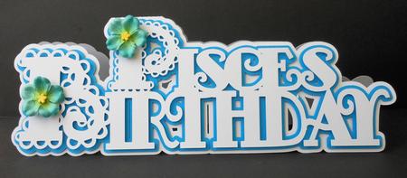 Scalloped Layered Pisces Birthday Card