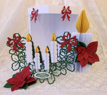 3D Christmas Candle & Card Set +box