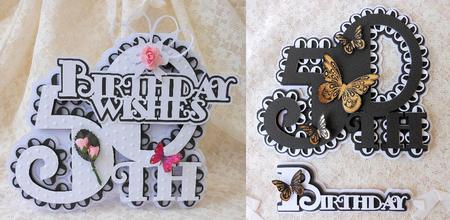 Scalloped Layered 50th Card & Topper Set