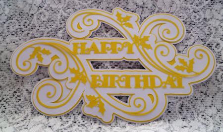 Swirly Happy Birthday Topper