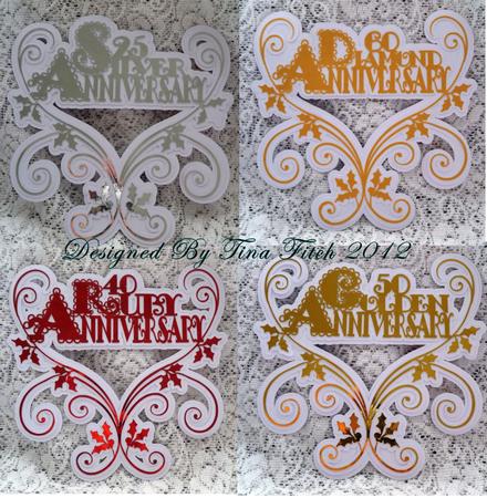 Anniversary Swirly Scalloped Toppers