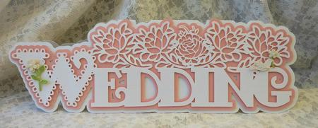 Scalloped Layered Stencil Wedding Rose Card