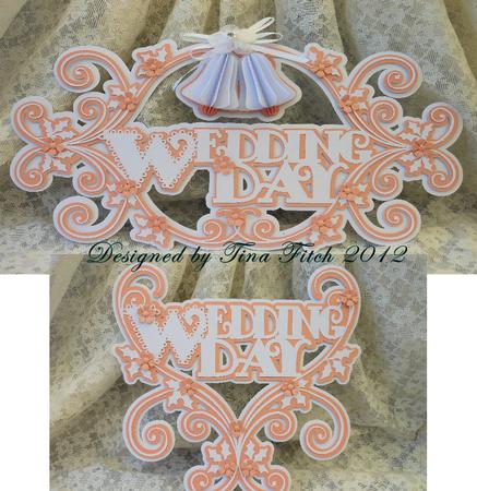 Scalloped Swirly Layered Wedding Toppers x 2