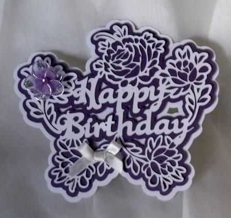Happy Birthday Floral Layered Topper