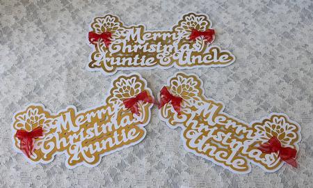 Auntie & Uncle Christmas Floral Layered Toppers