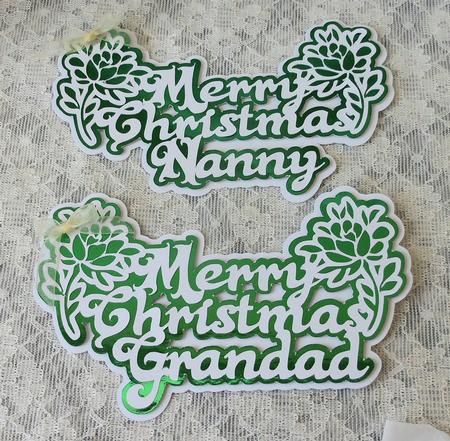 Christmas Nanny & Grandad Floral Toppers