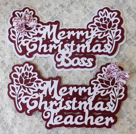 Merry Christmas Teacher & Boss Toppers