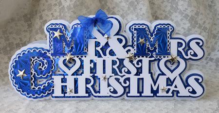 Scalloped Layered Mr & Mrs First Christmas Card