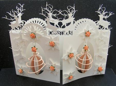Christmas 3D Spiral Bauble Door Card