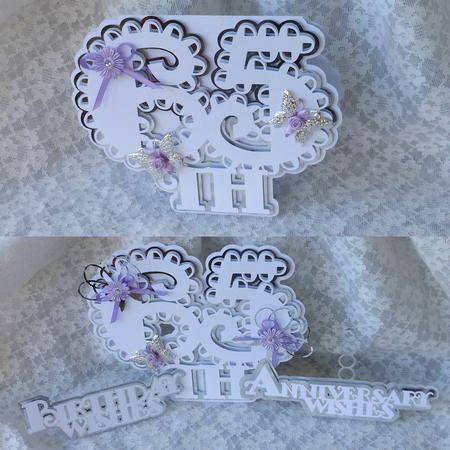Scalloped 65th Birthday/anniversary Card Set