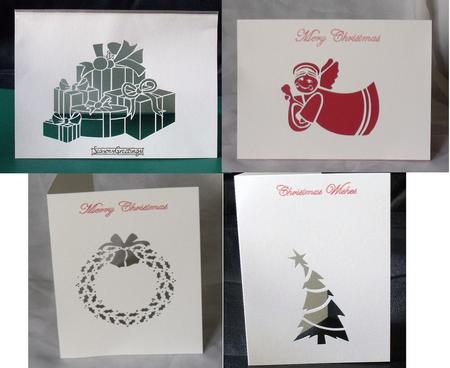 Christmas Stencil Cut Out Card Set
