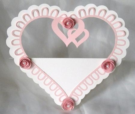 Scalloped Heart Photo Frame & Stand