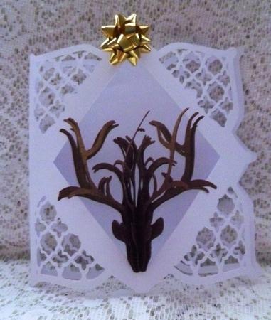 Honeycomb Reindeer Head Aperture Card