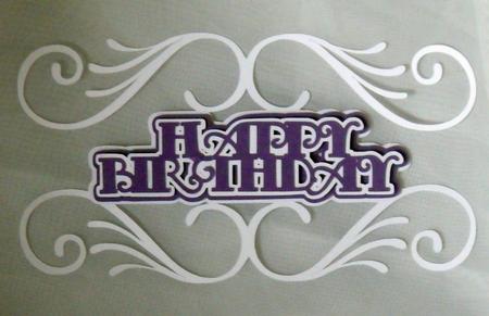 Double Swirl Layered Happy Birthday Topper