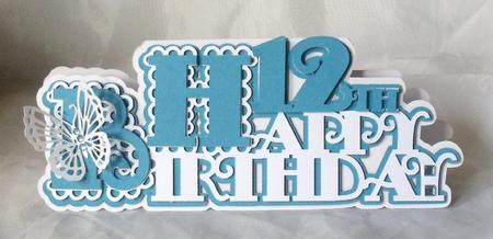 Scalloped Happy 12th Birthday Card