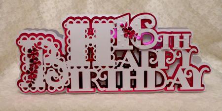 Scalloped Happy 16th Birthday Card