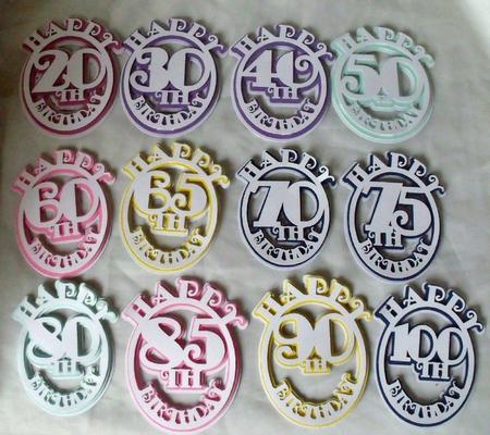 Layered Number Toppers 20 to 100th
