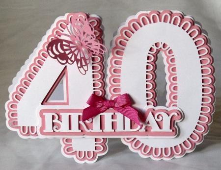Stand Alone Scalloped Number 40 Birthday