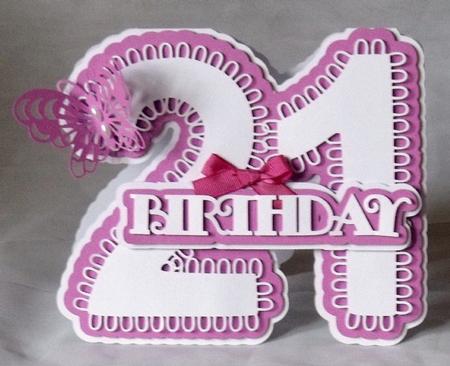Stand Alone Scalloped Number 21 Birthday