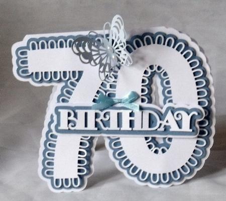 Stand Alone Scalloped Number 70 Birthday