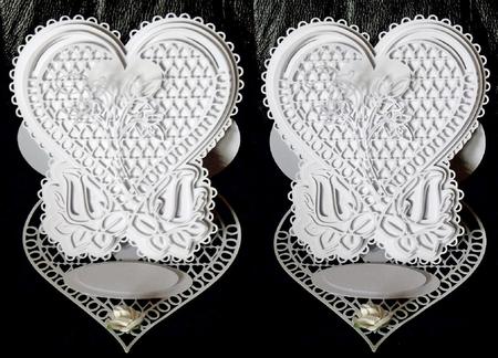 Scalloped Lattice Heart Easel Card