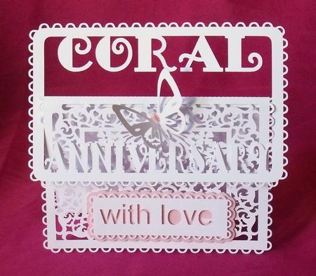 Coral Anniversary Buckle Card