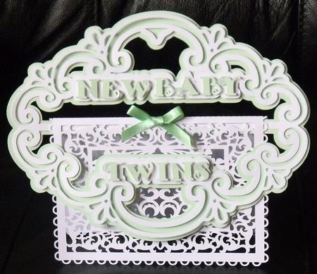 New Baby Twins Buckle Card