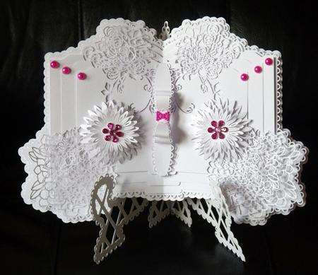 Spikey Flower Rose Frame Book Card & Stand