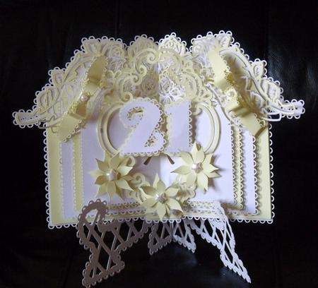 21st Rose Leaf Book & Stand Card