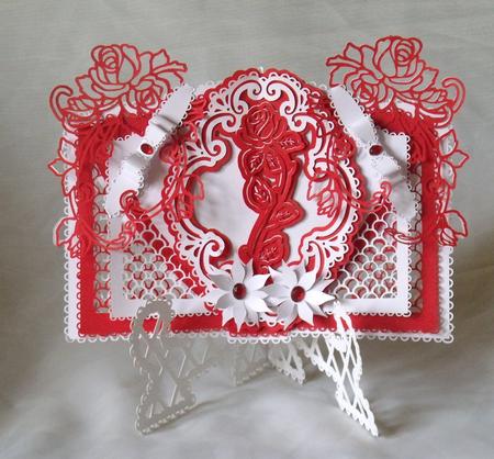 Rose Frame Open Book Card & Stand