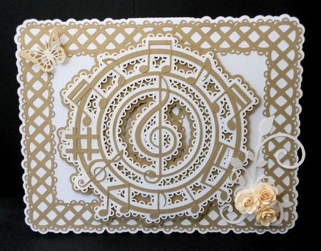 Lattice Layered Music Round Card