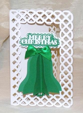 Latticed Layered Christmas Bell Card