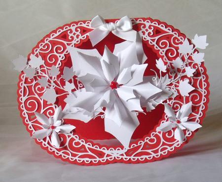 Filigree Poinsettia Apeture Card
