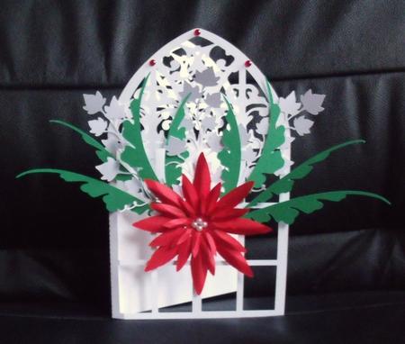 Christmas Poinsettia Arch Card
