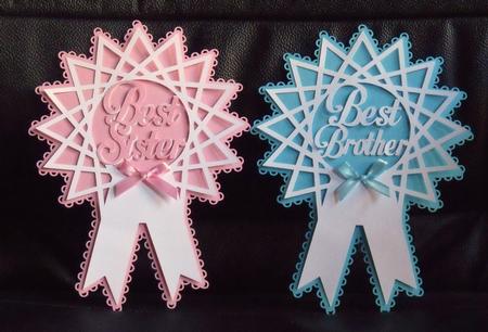 Best Brother & Best Sister Rosette Set
