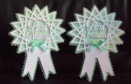 Best Nanny & Best Grandad Rosette Set