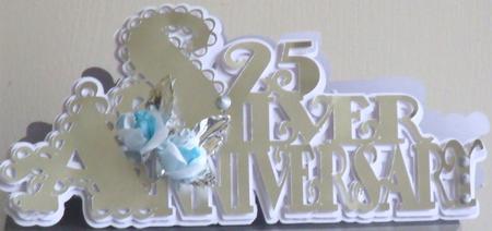Scalloped Layered Silver Wedding Anniversary Card