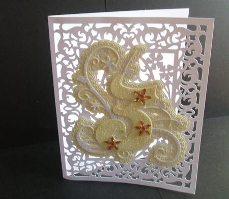 Number 3 Floral Wrapped Card