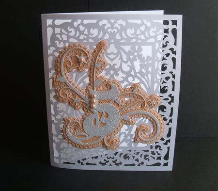 Number 5 Floral Wrapped Card