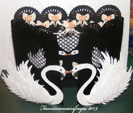 Wedding Swan Fronted Door Card
